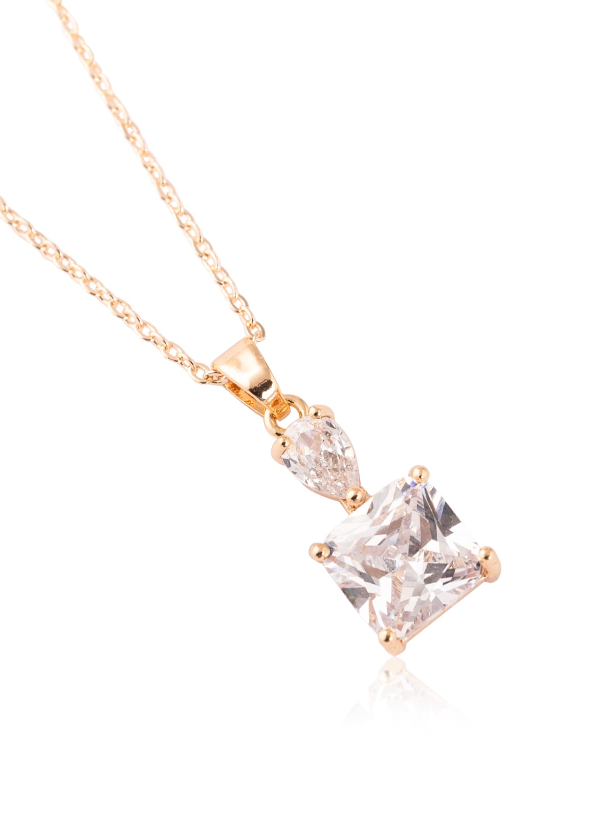 Square Pendant with Diamond Accent