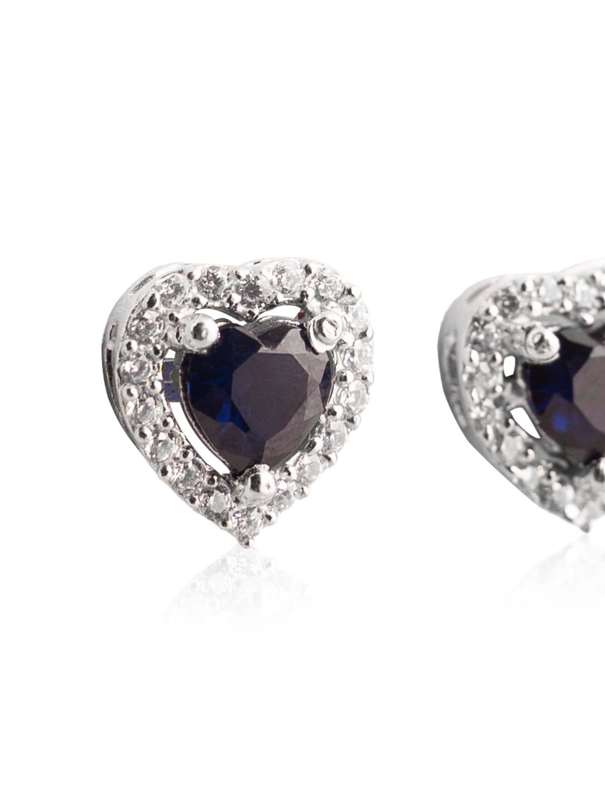 Elegant Heart Black Sterling Silver 92.5 Earring